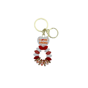 Sleutelhanger I Love Mom Rood