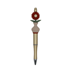 Pen Goud Bloem in 3D Vaasje