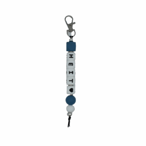 Gepersonaliseerde sleutelhanger met witte letters heit