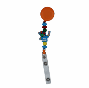 Stijlvolle en handgemaakte badgehouders met siliconen kralen. Ideaal voor werk, school of events. Stevig, veilig en helemaal uniek!