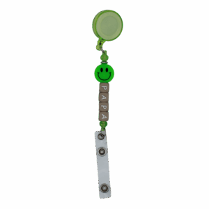 Stijlvolle en handgemaakte badgehouders met siliconen kralen. Ideaal voor werk, school of events. Stevig, veilig en helemaal uniek!