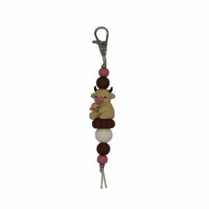 Sleutelhanger Koe met Kalfje Beige