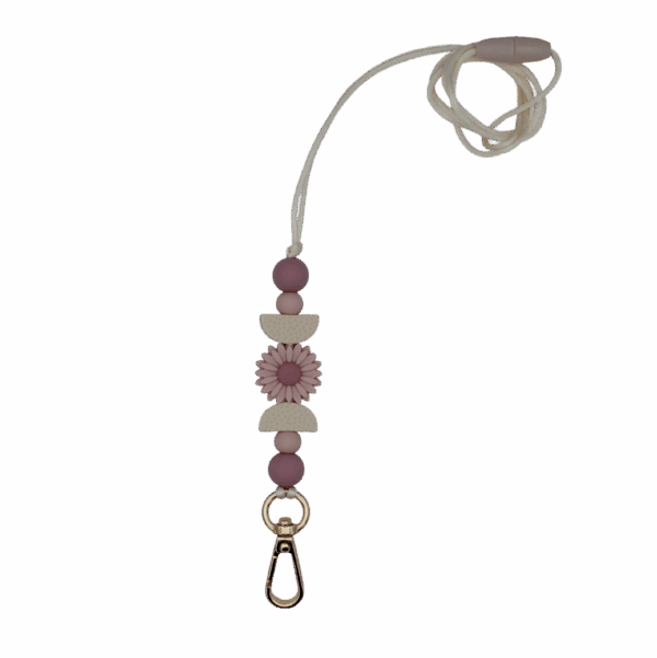 Keycord Bloem Roze Beige