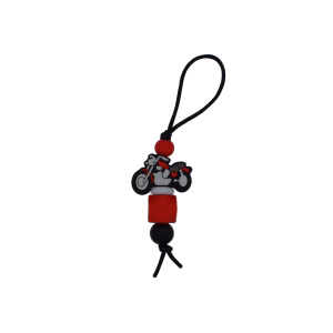Zipper Charm Motor Rood