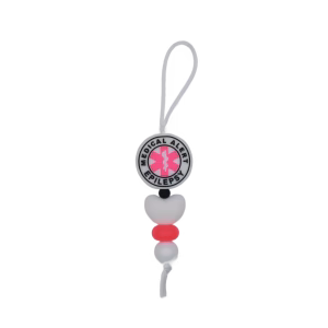 Zipper Charm Epilepsie Wit Hart
