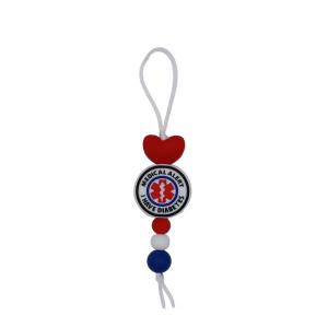 Zipper Charm Diabetes Rood Hart