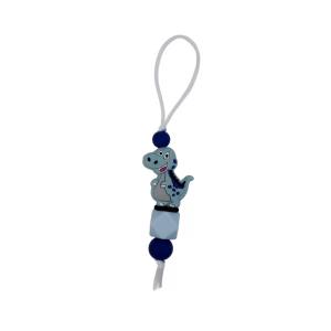 Zipper Charm Dino Blauw