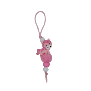 Zipper Charm Paard Roze
