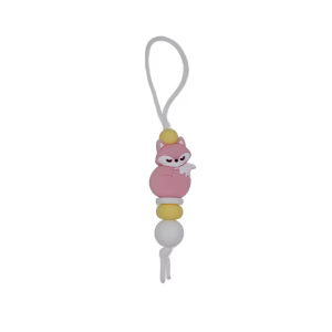 Zipper Charm Slapend Vosje Roze