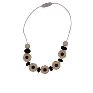 Ketting Bloemen Zand Zwart