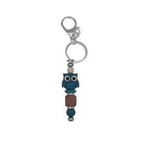 Tashanger / Sleutelhanger Uiltje Artic Blauw Creme Klein